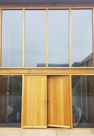 Front of a property with window film